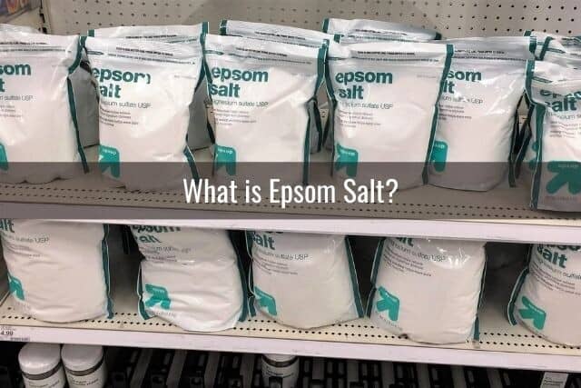 Bags of epsom salt at the store